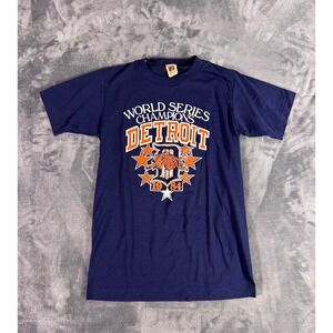 Vintage Detroit Tigers 1984 World Series Champions Graphic T Shirt Small Unisex